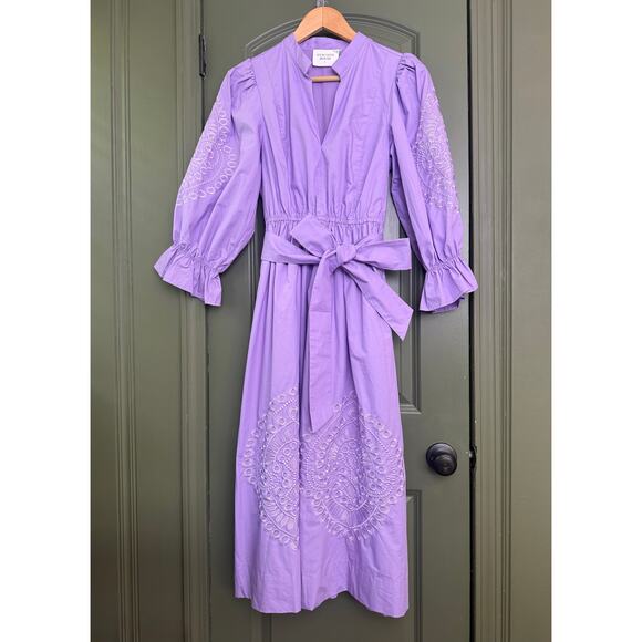 Elegant Lavender Midi Dress - Picture 2 of 13